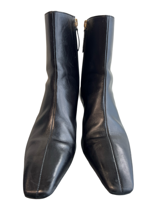 Schutz Shoe Size 7.5 Black Leather Side Zip Pointed Square Toe Booties Black / 7.5