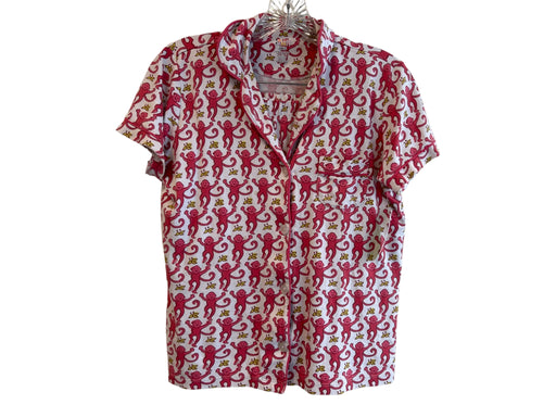 Roller Rabbit Size XXS Pink & White Pima Cotton Button Down Short Sleeve Pajamas Pink & White / XXS