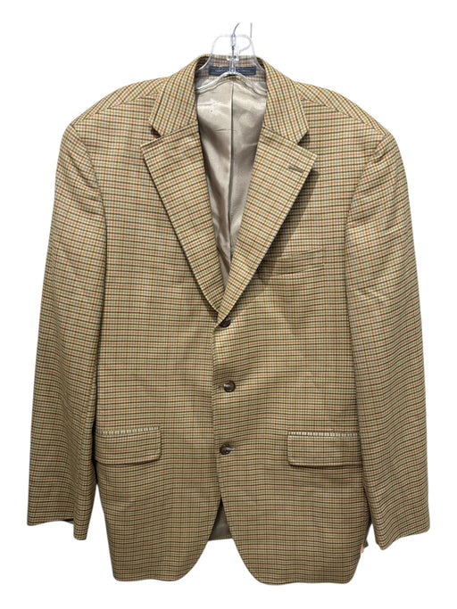 J Press Tan Wool Plaid 2 Button Men's Blazer Tan / Est 44S