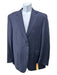 Canali Navy & White Wool Striped 2 Button Men's Suit Navy & White / 52