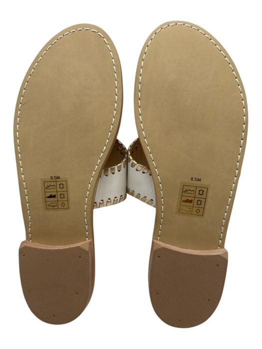 Jack Rogers Shoe Size 8.5 White & Multi Leather whipstitch trim Thong Sandals White & Multi / 8.5