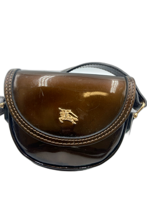 Burberry Brown Synthetic Crossbody Strap Magnetic Close Goldtone Hardware Bag Brown / Mini