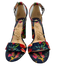 Sam Edelman Shoe Size 8 Navy Blue, Red, Green fabric upper Floral Sandals Navy Blue, Red, Green / 8