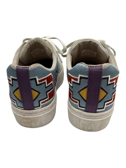 Eytys Shoe Size 7.5 Gray, Blue, Multi Suede Lace Up Embroidered Sneakers Gray, Blue, Multi / 7.5