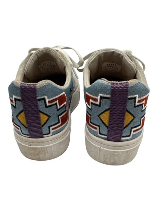 Eytys Shoe Size 7.5 Gray, Blue, Multi Suede Lace Up Embroidered Sneakers Gray, Blue, Multi / 7.5