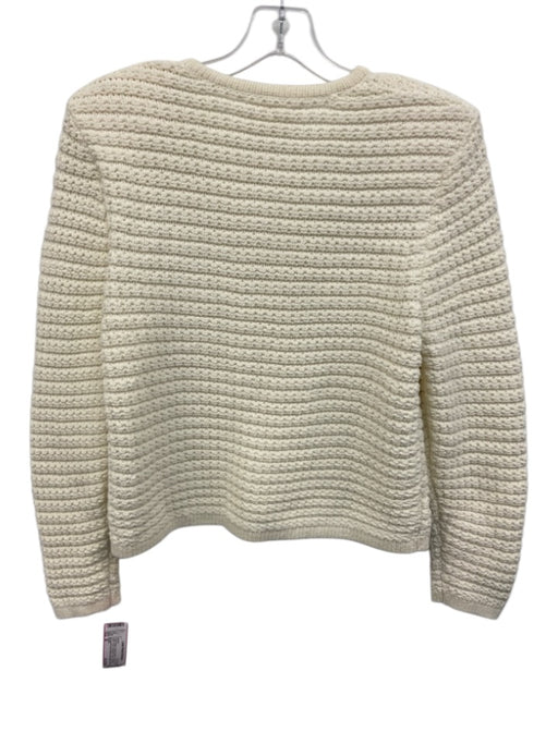 Ba&sh Size M Cream White Cotton Blend Chunky Knit Button Front Cardigan Sweater Cream White / M
