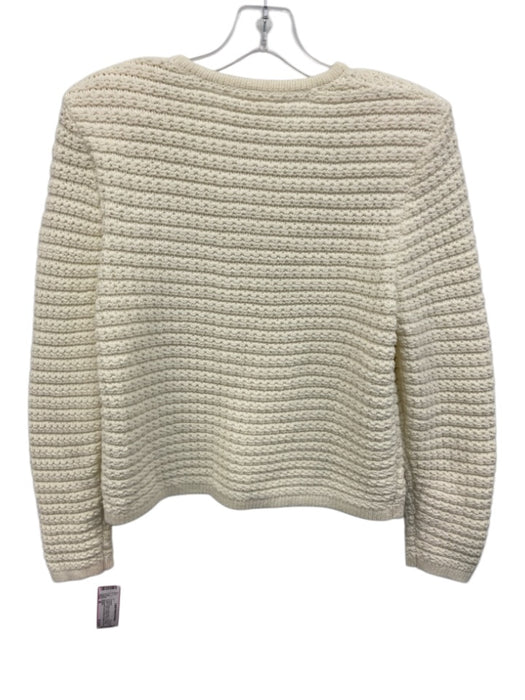 Ba&sh Size M Cream White Cotton Blend Chunky Knit Button Front Cardigan Sweater Cream White / M