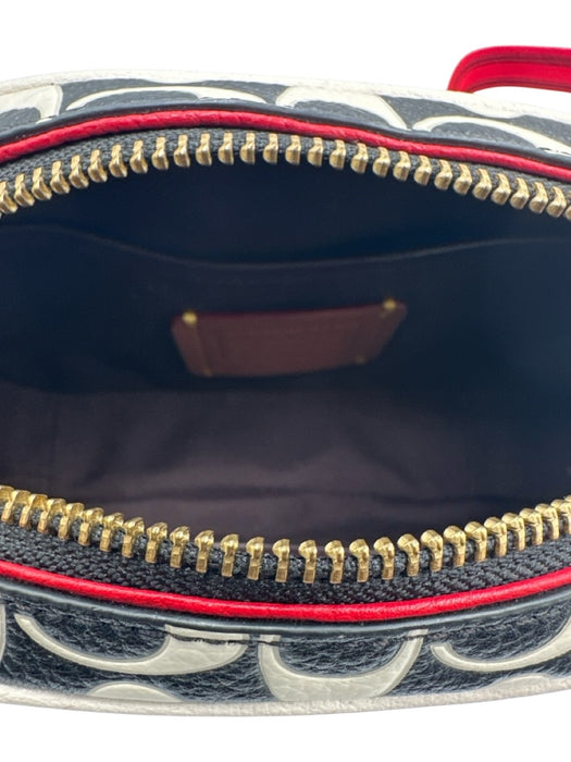 Coach x Keith Haring Red, Black & White Leather Graphic Zip Close Crossbody Bag Red, Black & White