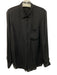 J. Crew Size 10 Black Silk Semi Sheer Long Sleeve Button Up Shirt Top Black / 10