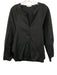 Vince Size M Black Cotton Long Balloon Sleeve V Neck Top Black / M