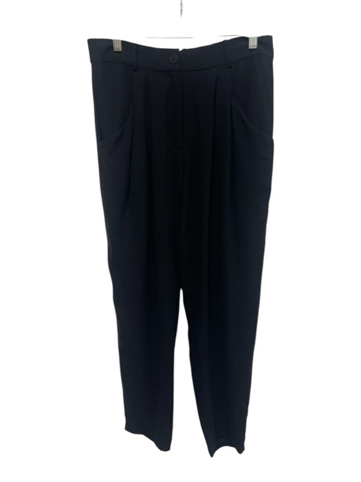 Eileen Fisher Size S Black Silk Chiffon Open Front Semi Sheer Trouser Pant Set Black / S