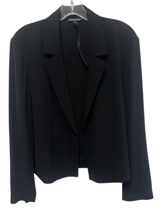 Eileen Fisher Size S Black Silk Chiffon Open Front Semi Sheer Trouser Pant Set Black / S