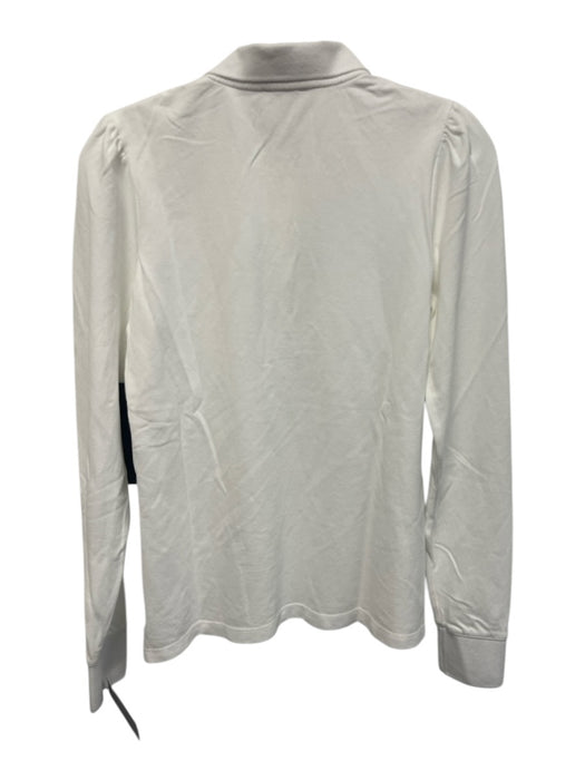 Tuckernuck Size S White Cotton Long Sleeve Collar 1/4 Button Polo Top White / S