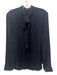 Quince Size L Navy Silk Blend Neck Tie Button Up Top Navy / L