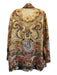 Etro Size 40 Pink, Gold & Multi Silk Floral & Abstract Gold Thread Jacket Pink, Gold & Multi / 40
