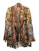 Etro Size 40 Pink, Gold & Multi Silk Floral & Abstract Gold Thread Jacket Pink, Gold & Multi / 40