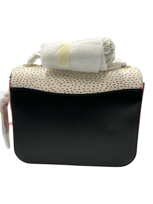 Coach Red, White, Black Leather Flap Graphic Turnlock Chain Strap Bag Red, White, Black / Small
