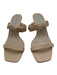 Saks Fifth Ave Shoe Size 9 Beige Leather Upper Toe Strap Scrunch Mule Sandals Beige / 9