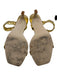 Saks Fifth Ave Shoe Size 9 Metallic Gold Leather Upper Toe Strap Scrunch Sandals Metallic Gold / 9
