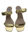 Saks Fifth Ave Shoe Size 9 Metallic Gold Leather Upper Toe Strap Scrunch Sandals Metallic Gold / 9