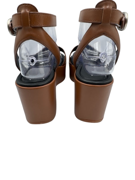 Vince Shoe Size 8.5 Brown Leather Upper open toe Ankle Strap Platform Sandals Brown / 8.5