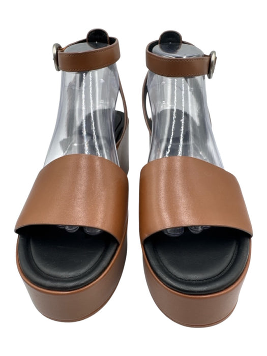 Vince Shoe Size 8.5 Brown Leather Upper open toe Ankle Strap Platform Sandals Brown / 8.5