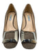 Prada Shoe Size 38.5 Taupe Gray Suede leather Square Toe Buckle Block heel Pumps Taupe Gray / 38.5