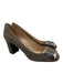 Prada Shoe Size 38.5 Taupe Gray Suede leather Square Toe Buckle Block heel Pumps Taupe Gray / 38.5