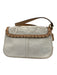 Coach Tan Brown & White Canvas & Leather whipstitch trim Floral Flap Bag Tan Brown & White / Mini