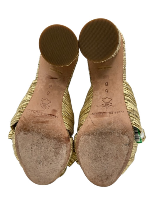 Loeffler Randall Shoe Size 5 Gold Metallic Crinkle Bow Block heel Sandals Gold / 5