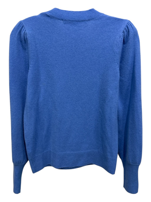 Veronica Beard Size XS Light Blue Cashmere Knit Shoulder Pads Crew Neck Sweater Light Blue / XS