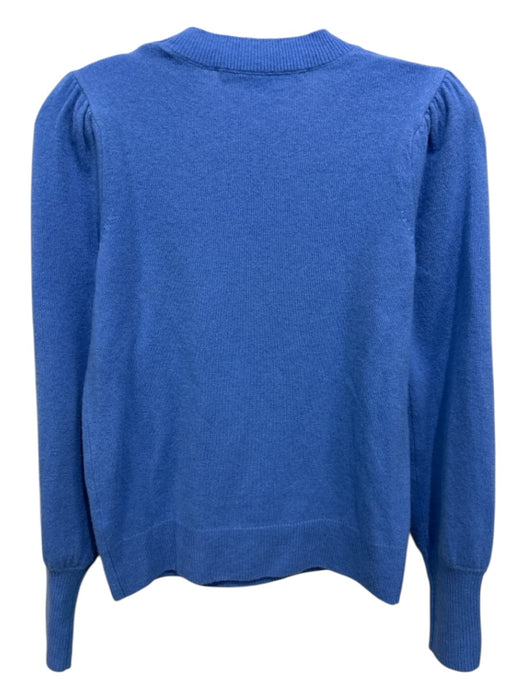 Veronica Beard Size XS Light Blue Cashmere Knit Shoulder Pads Crew Neck Sweater Light Blue / XS