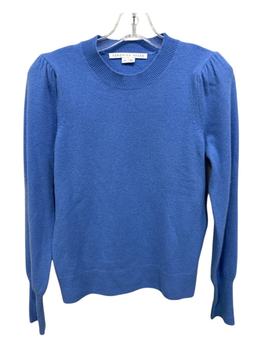Veronica Beard Size XS Light Blue Cashmere Knit Shoulder Pads Crew Neck Sweater Light Blue / XS