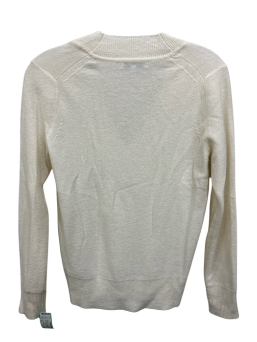 Veronica Beard Size XS Cream White Cashmere V Neck Long Sleeve Sweater Cream White / XS