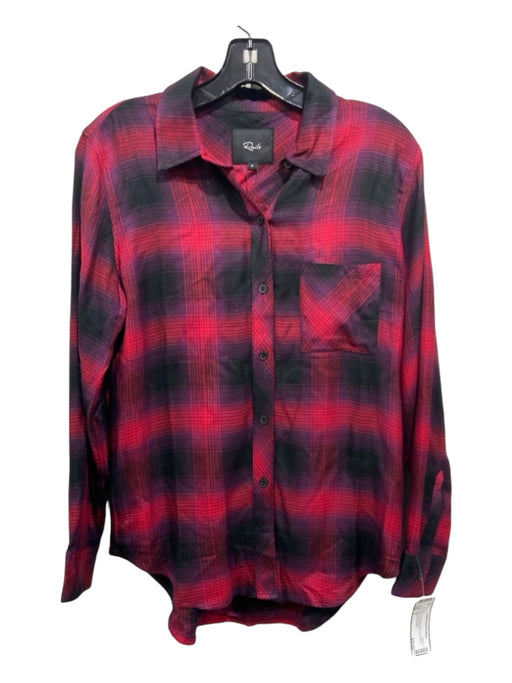 Rails Size S Red & Black Plaid Long Sleeve Button Up Top Red & Black / S