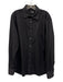 Zegna Size Est L Black Cotton Blend Solid Button Up Men's Long Sleeve Shirt Black / Est L