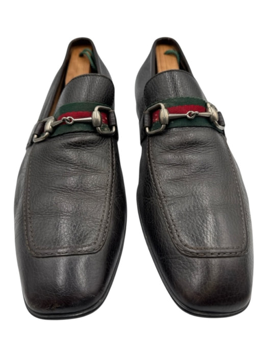 Gucci Shoe Size 11 Dark Brown Leather Solid Dress Men's Shoes Dark Brown / 11