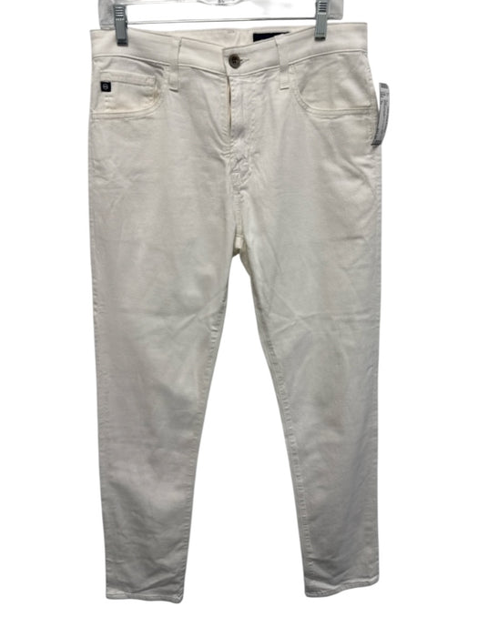 AG Size 33 White Cotton Blend Solid Jean Men's Pants White / 33