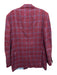 No Brand Magenta & Blue Prnt Wool Blend Windowpane 2 Button Men's Blazer Magenta & Blue Prnt / Est 42