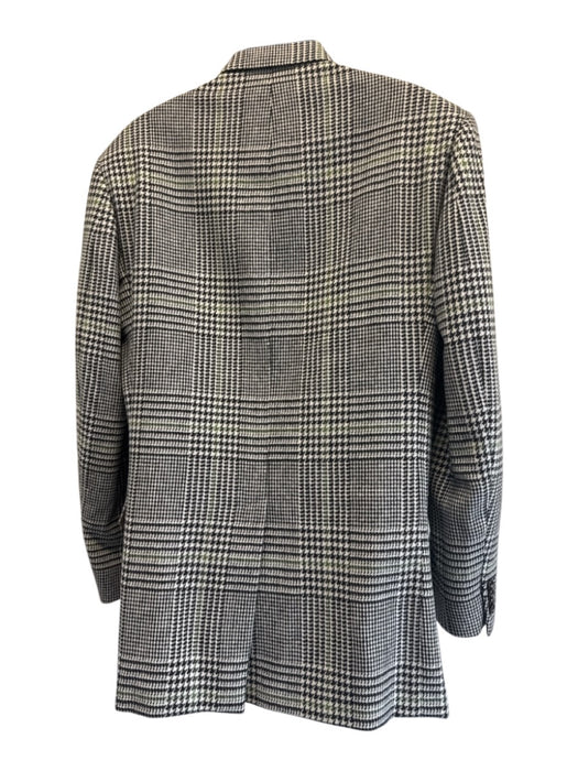 Etro Black & Green Wool Blend Plaid 2 Button Men's Blazer Black & Green / 54L