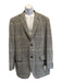 Etro Black & Green Wool Blend Plaid 2 Button Men's Blazer Black & Green / 54L