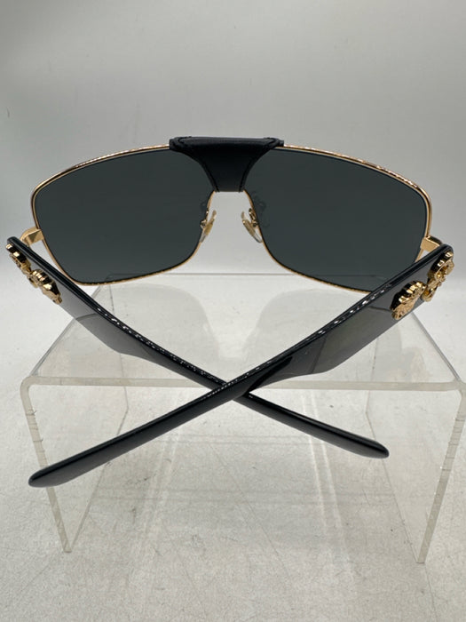 Versace black & gold Metal Solid Aviator Men's Sunglasses
