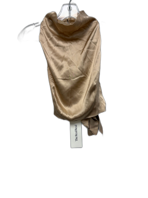 Amanda Uprichard Size L Champagne Beige Silk Halter Tie Back Hook & Eye Neck Top Champagne Beige / L