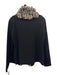 Dana Buchman Size M Black & Gray Extra fine merino wool Rabbit Fur Trim Cardigan Black & Gray / M