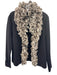 Dana Buchman Size M Black & Gray Extra fine merino wool Rabbit Fur Trim Cardigan Black & Gray / M
