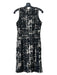 Burberry Size 6 Black & White Polyester Sleeveless All Over Print Plaid Dress Black & White / 6
