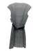 Akris Punto Size 4 White & Black Cotton Blend Sleeveless Quarter Zip Dress White & Black / 4