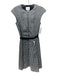 Akris Punto Size 4 White & Black Cotton Blend Sleeveless Quarter Zip Dress White & Black / 4