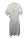 Cinq a Sept Size 4 White Cotton Blend Collared Short Puff Sleeve Dress White / 4