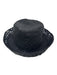 Vince Black Raffia Straw Woven Bucket Hat Black / L/XL
